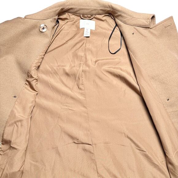 H&M | Women | Dark Beige Neutral Classic Belted Long Twill Trench Coat | Small - Picture 12 of 16